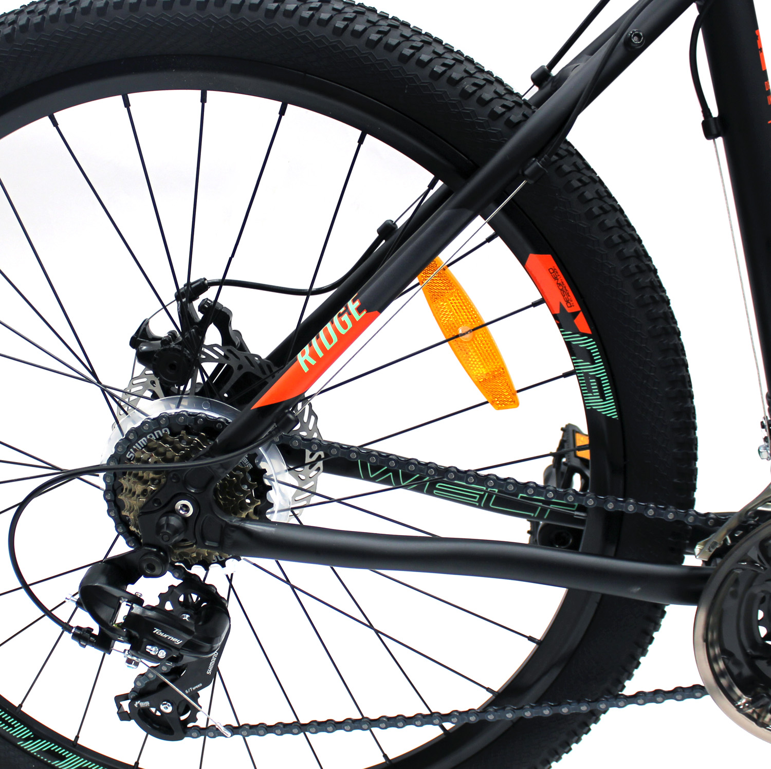 Велосипед Welt Ridge 1.0 D 26 2020 Matt Black/Orange/Green