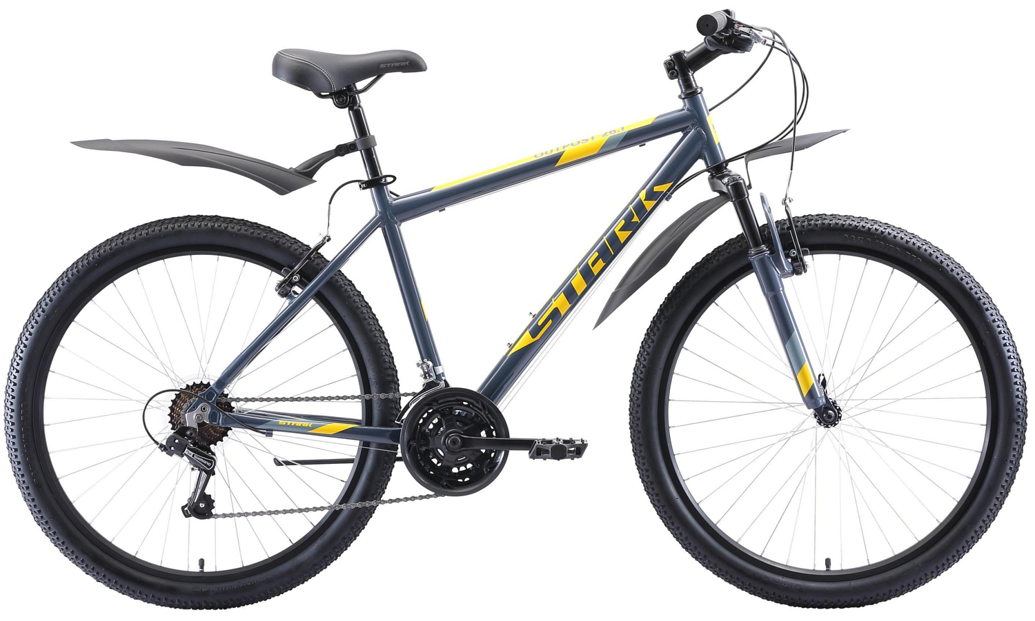 Велосипед Stark Outpost 26.1 V 2020 серый/жёлтый