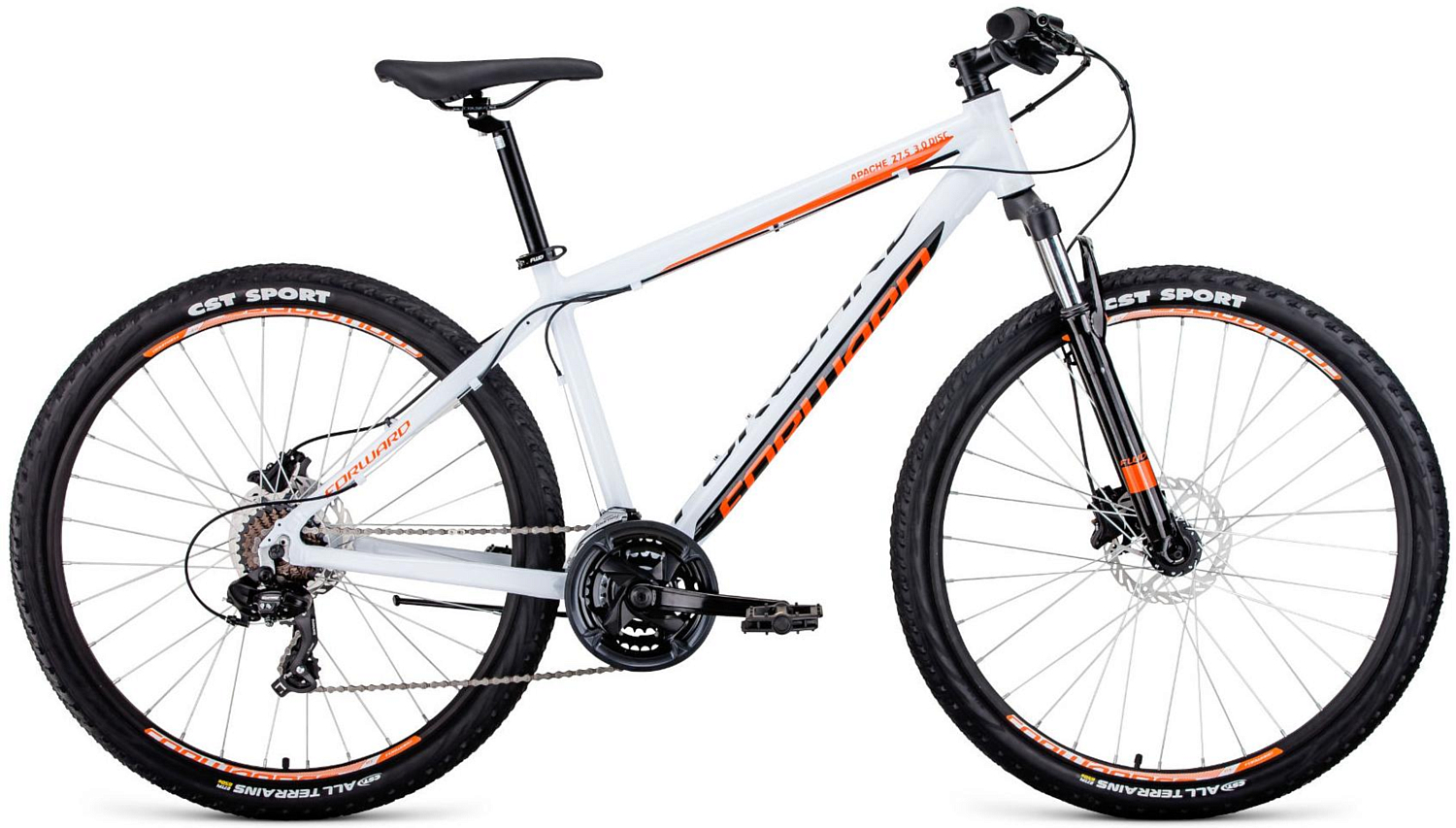 Велосипед Forward Apache 27,5 3.0 Disc 2020 белый/оранжевый