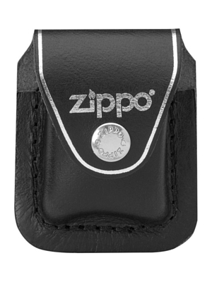 Чехол для зажигалки Zippo из натуральной кожи с клипом, черный