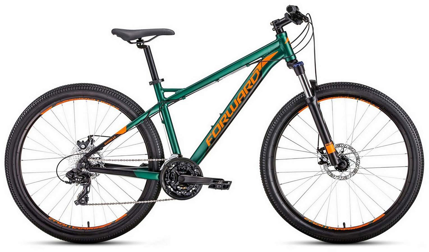 Велосипед Forward Quadro 27,5 2.0 disc 2020 зеленый мат.