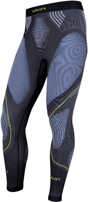 Брюки UYN Evolutyon Underwear Pant Long Melange Anthracite melange/Blue/Yellow Shiny