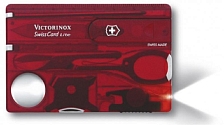 Мультиинструмент Victorinox Swiss Card Lite, 13 функций полупрозрачный красный