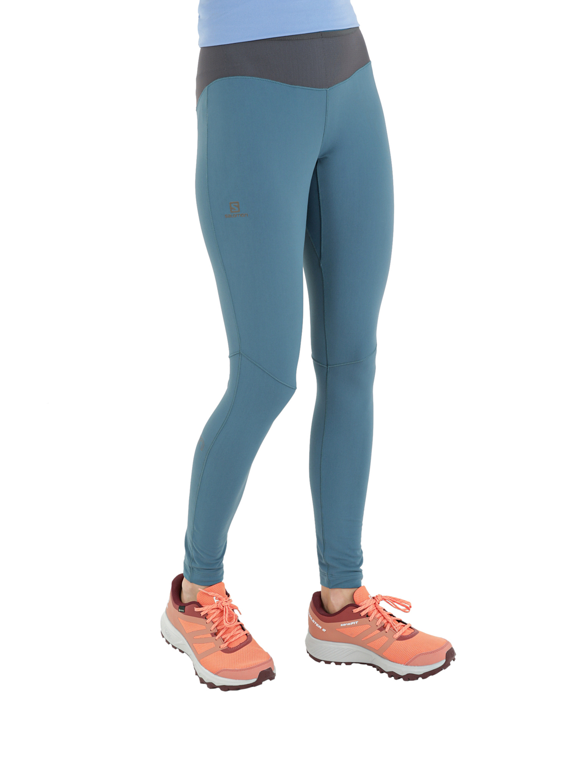 Тайтсы беговые SALOMON Xa Warm Tight W Mallard Blue