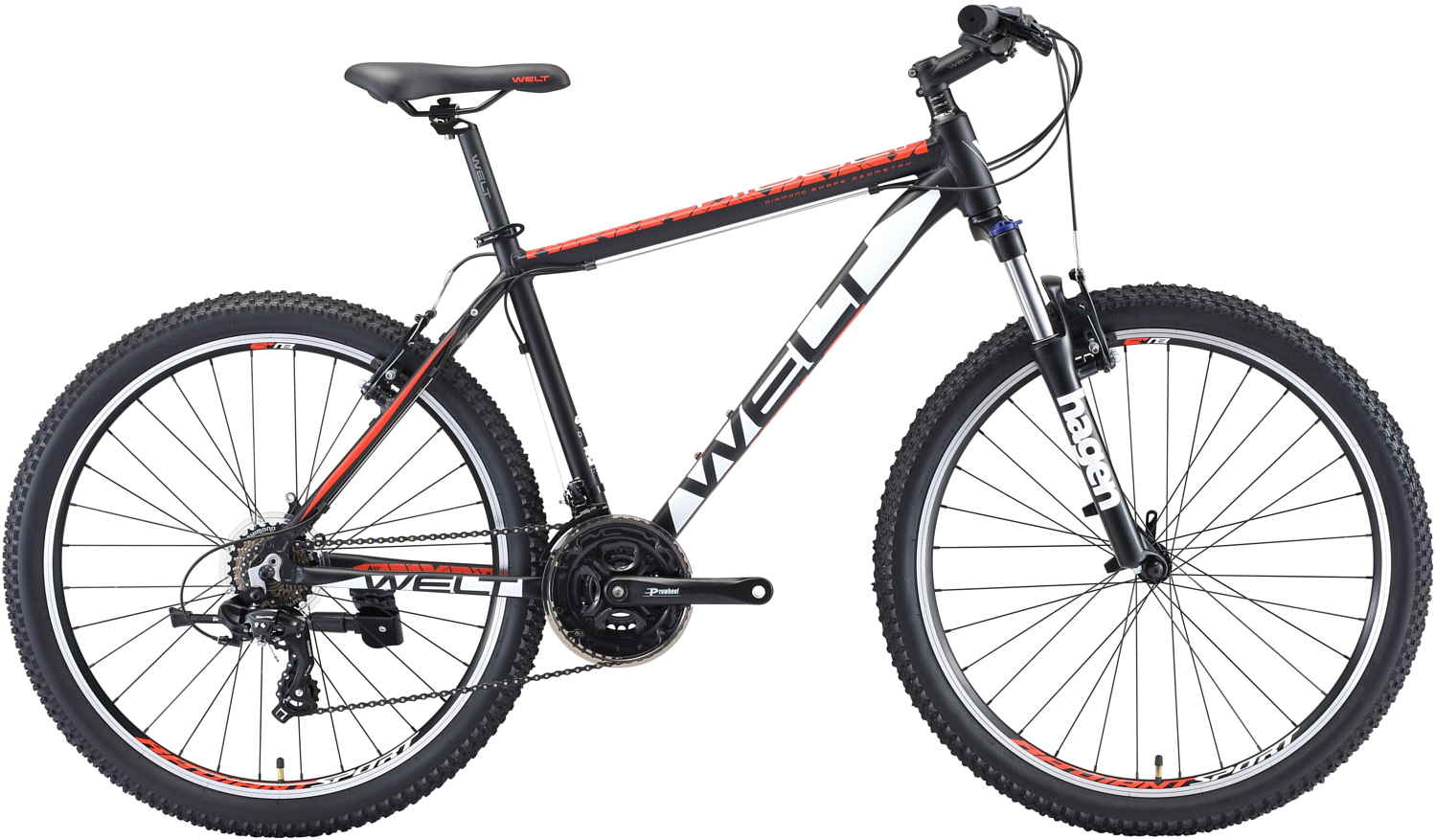 Велосипед Welt Ridge 1.0 V 2019 matt black/white/red