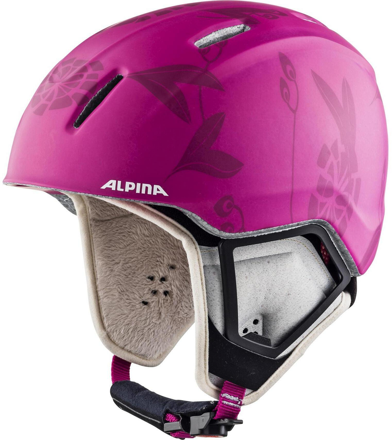 Шлем детский ALPINA Carat XT Pink/Flower Matt