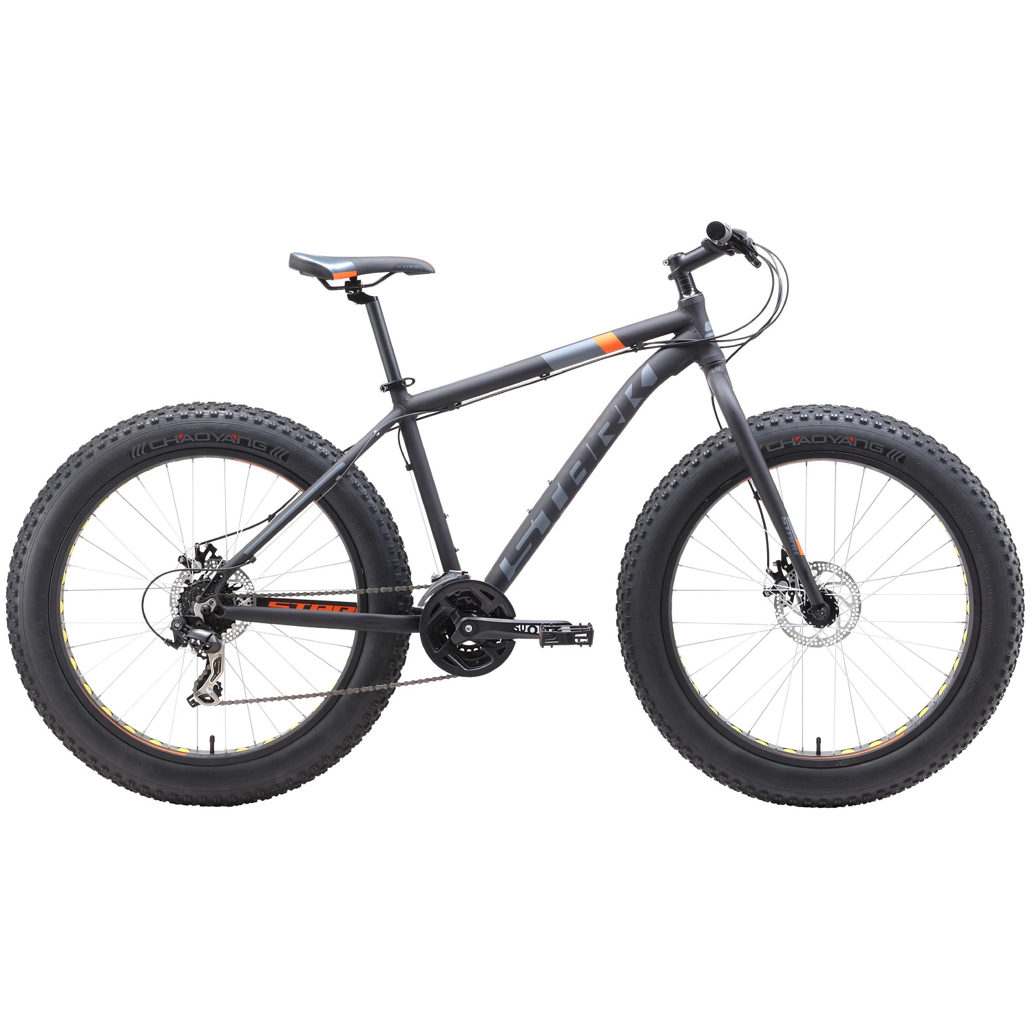 Велосипед Stark Fat 26.2 D 2019 Черный/Оранжевый/Серый