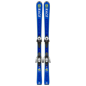 Горные лыжи с креплениями SALOMON 2020-21 E S/RACE RUSH Jr + L6 GW Black/White J2 80
