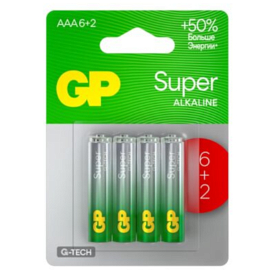 Батарейки GP Super G-Tech ААА 8 шт