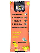 Батончик SOJ 2021 фруктово-ореховый со вкусом манго миндаль-кешью-манго 40г