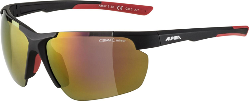 Очки солнцезащитные ALPINA Defey HR Black Matt/Red Mirror – купить