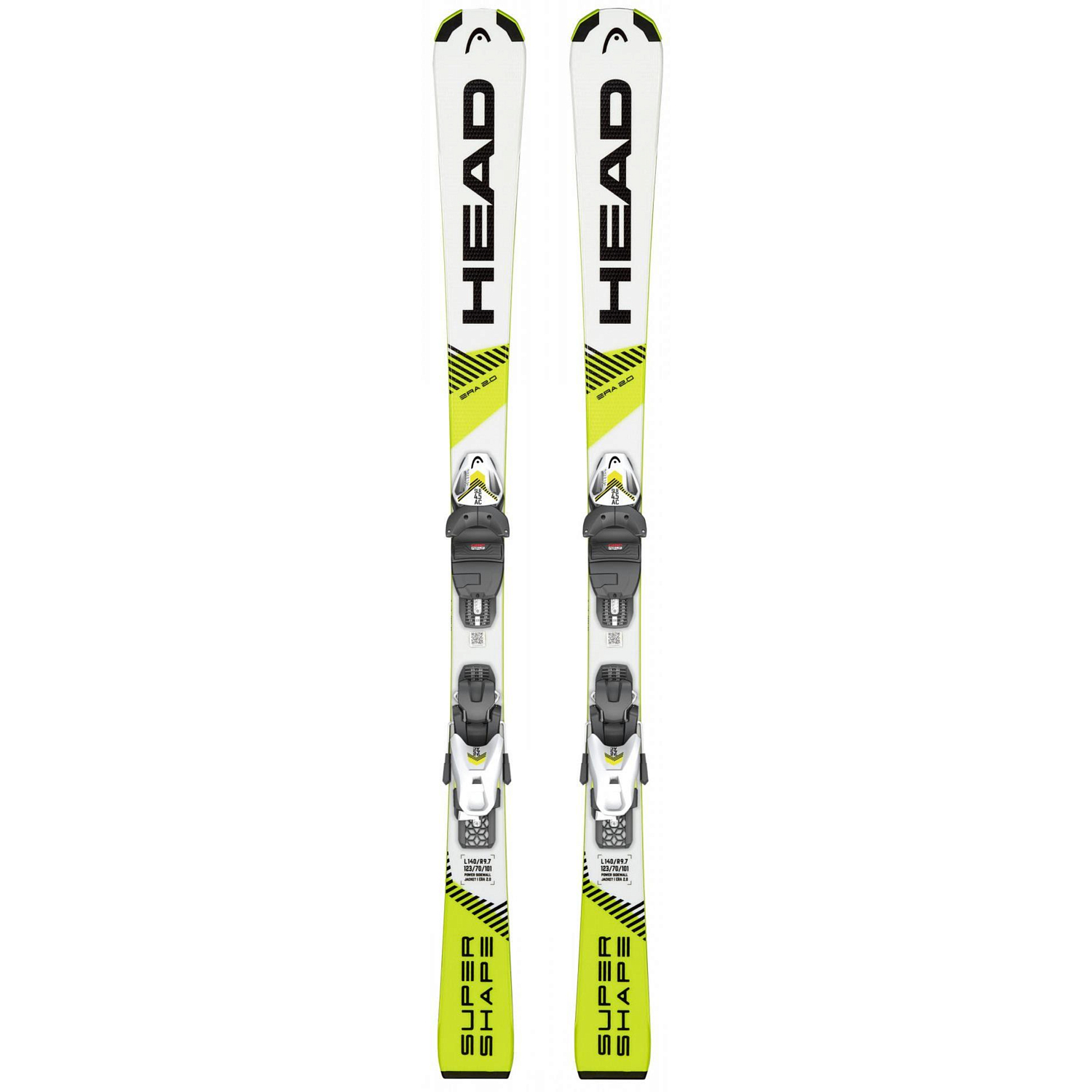 Горные лыжи с креплениями HEAD 2019-20 Supershape SLR Pro + SLR 4.5 GW AC Brake 74 [I] White/Neon Yellow
