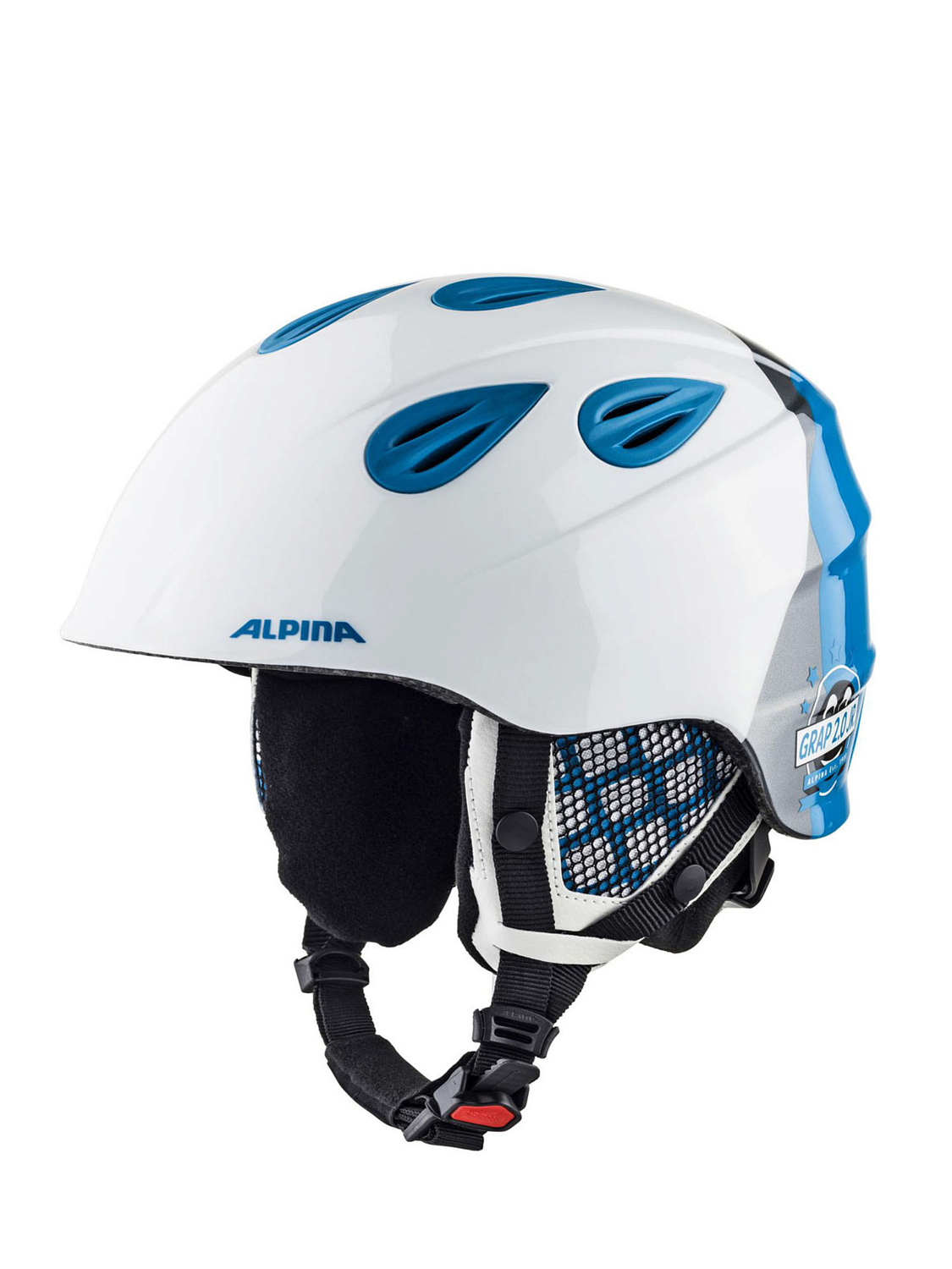 Шлем детский ALPINA Grap 2.0 Jr White/Silver/Blue