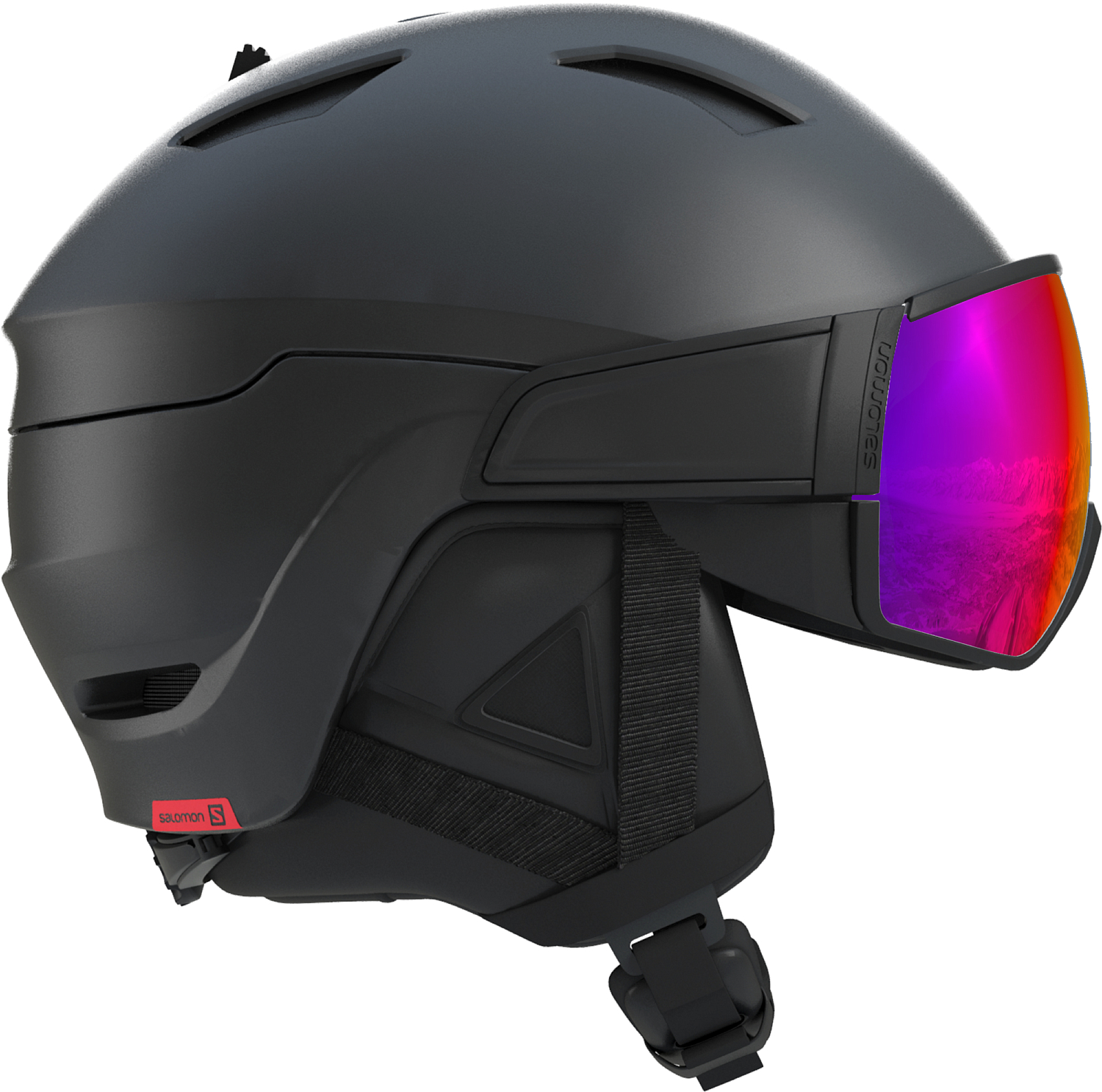 Зимний шлем SALOMON Driver Black/Red Accent/Solar