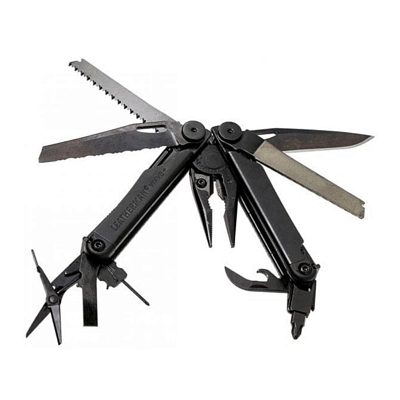 Мультиинструмент Leatherman Wave Plus Black, 18 функций, нейлоновый чехол Черный