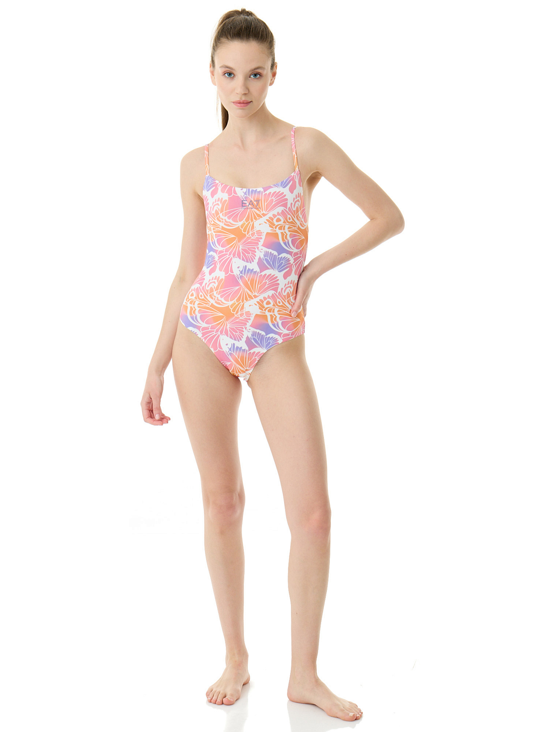 Купальник EA7 Emporio Armani Graphic Bikini Triangle Bianco/Arancio