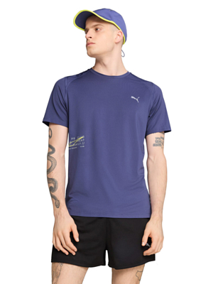 Футболка беговая Puma Knit Perf Blue Crystal