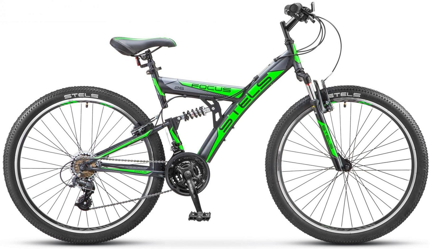 Велосипед Stels Focus V 26 18-sp V030 2019 Черный/Зеленый
