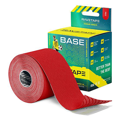 Кинезиотейп RaveTape Base 5×5 Red