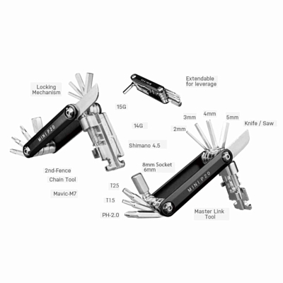 Мультитул велосипедный TOPEAK Mini P20 Silver