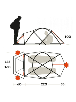 Палатка Ferrino Snowbound 3 Tent Orange