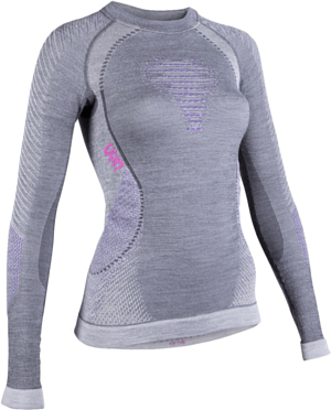 Футболка с длинным рукавом UYN Fusyon Lady Underwear Shirt Long Sleeves Anthracite/Purple/Pink