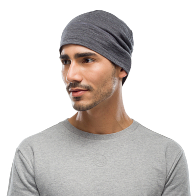 Шапка Buff Merino Lightweight Beanie Solid Grey