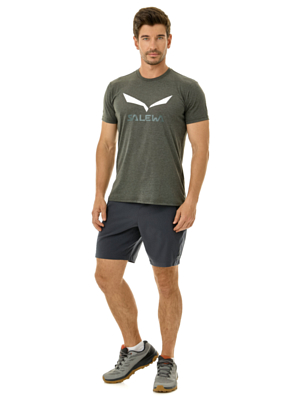 Футболка Salewa Solid Logo Dry Dark Olive Melange