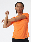 Футболка беговая New Balance Printed Impact Run W Vibrant Orange Heather