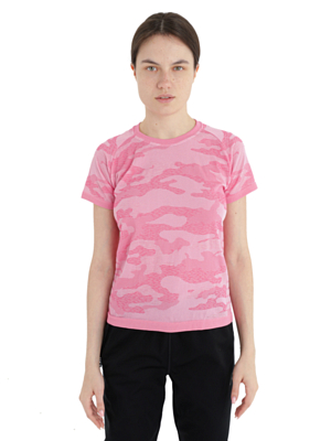 Футболка беговая Accapi Ecocycle Women'S Short Sleeve Shirt Camo Pink/Silver