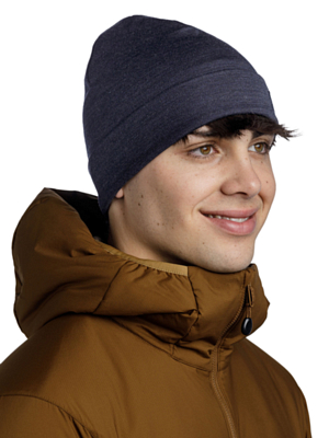 Шапка Buff Merino Heavyweight Hat Solid Indigo