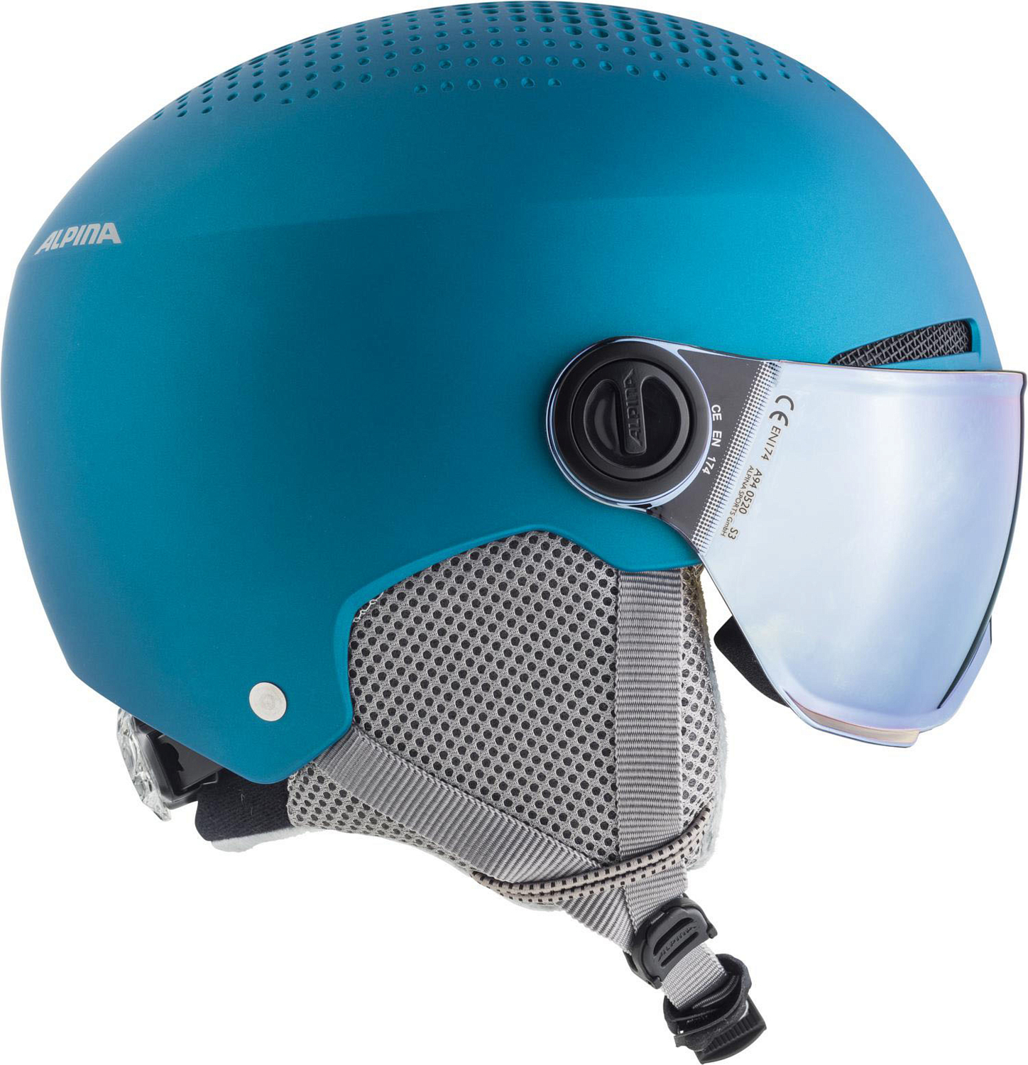 Шлем с визором детский ALPINA Zupo Visor Q Lite Turquoise Matt