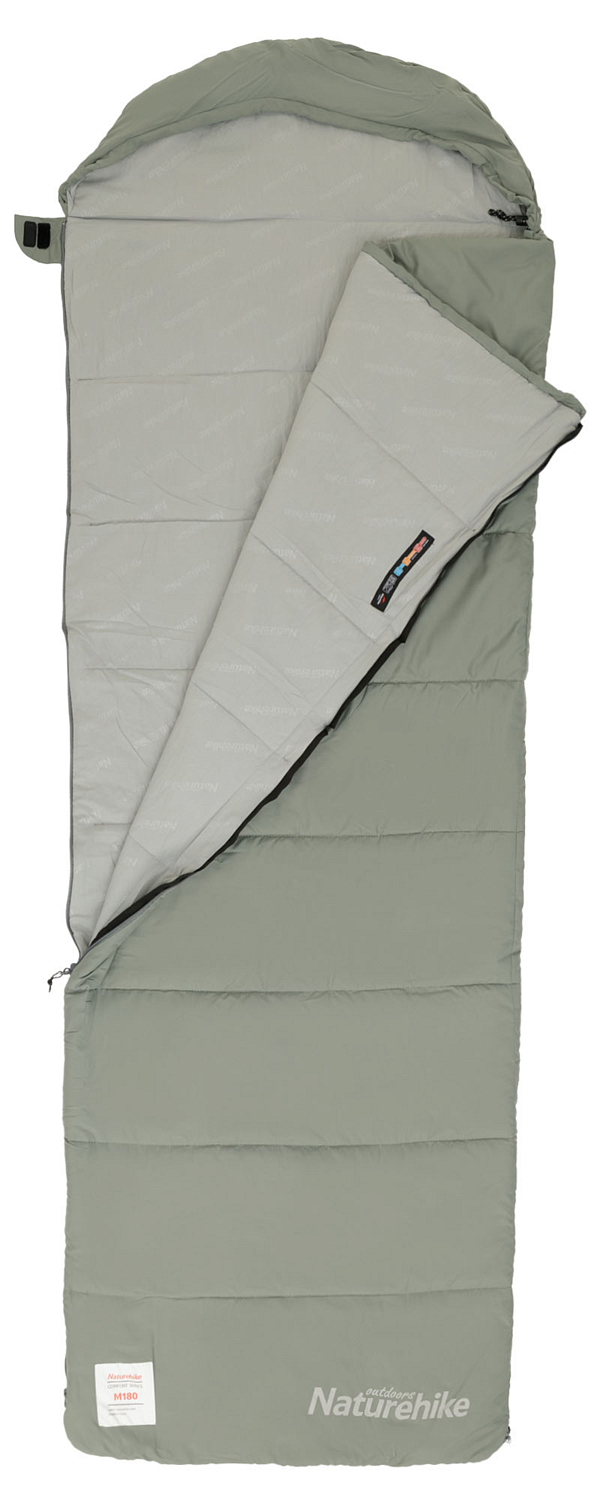 Спальник Naturehike Envelop Washable Cotton Sleeping Bag With Hood M180 Right Zipper Grey