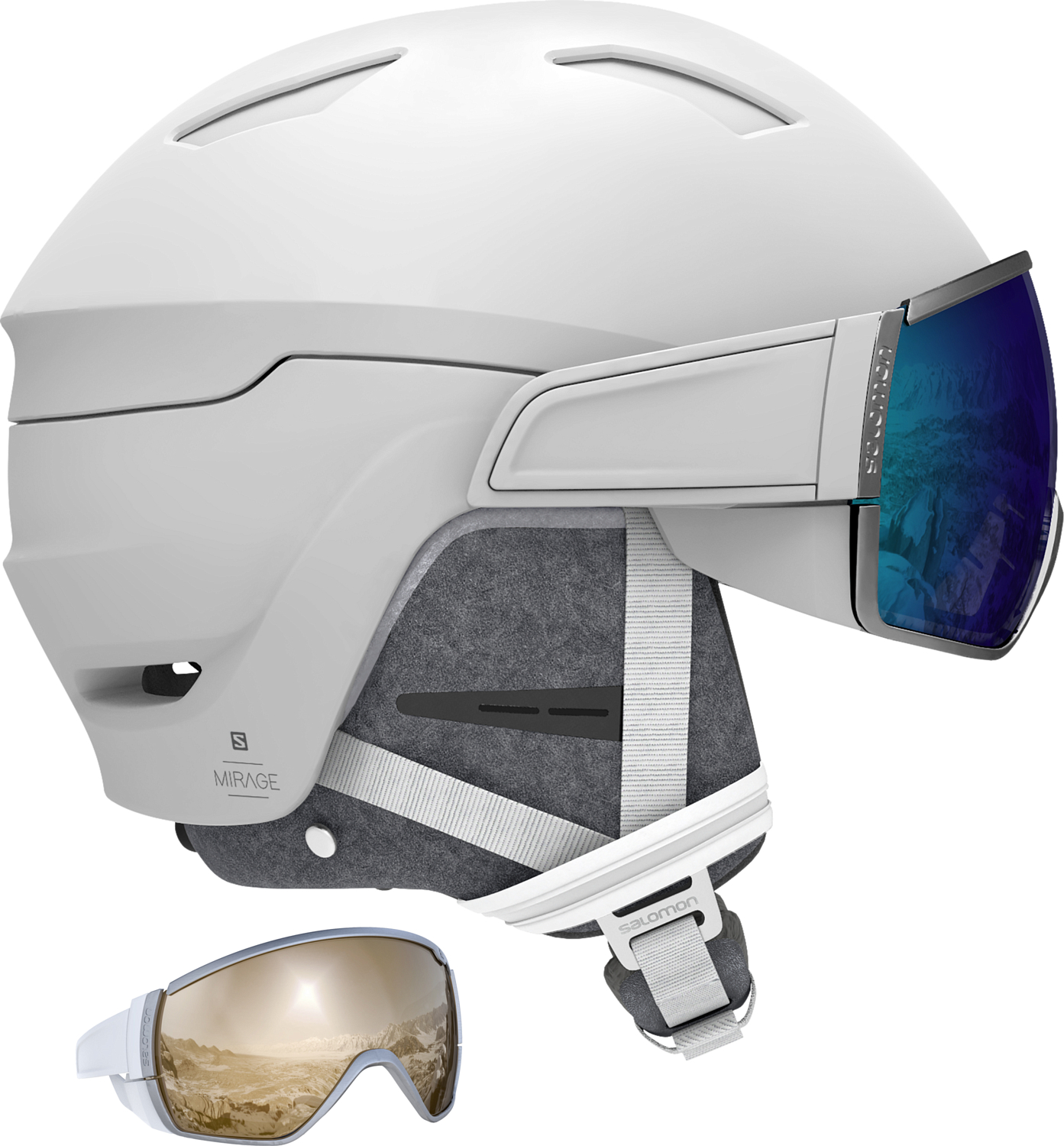 Зимний Шлем SALOMON 2020-21 Mirage+ White/Solar Blue/Solar