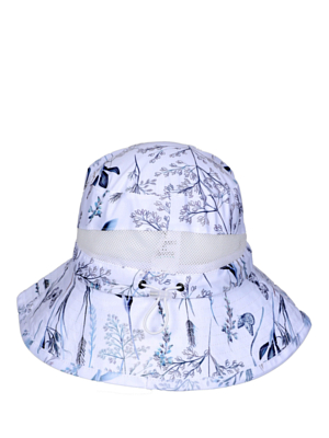 Панама Toread Large brim ultralight hat Grey blue flowers butterfly print