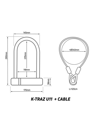 Замок велосипедный Zefal K-Traz U11+Cable