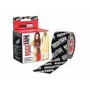 Кинезиотейп Rocktape 2018-19 H2O, 5см x 5м Черный логотип