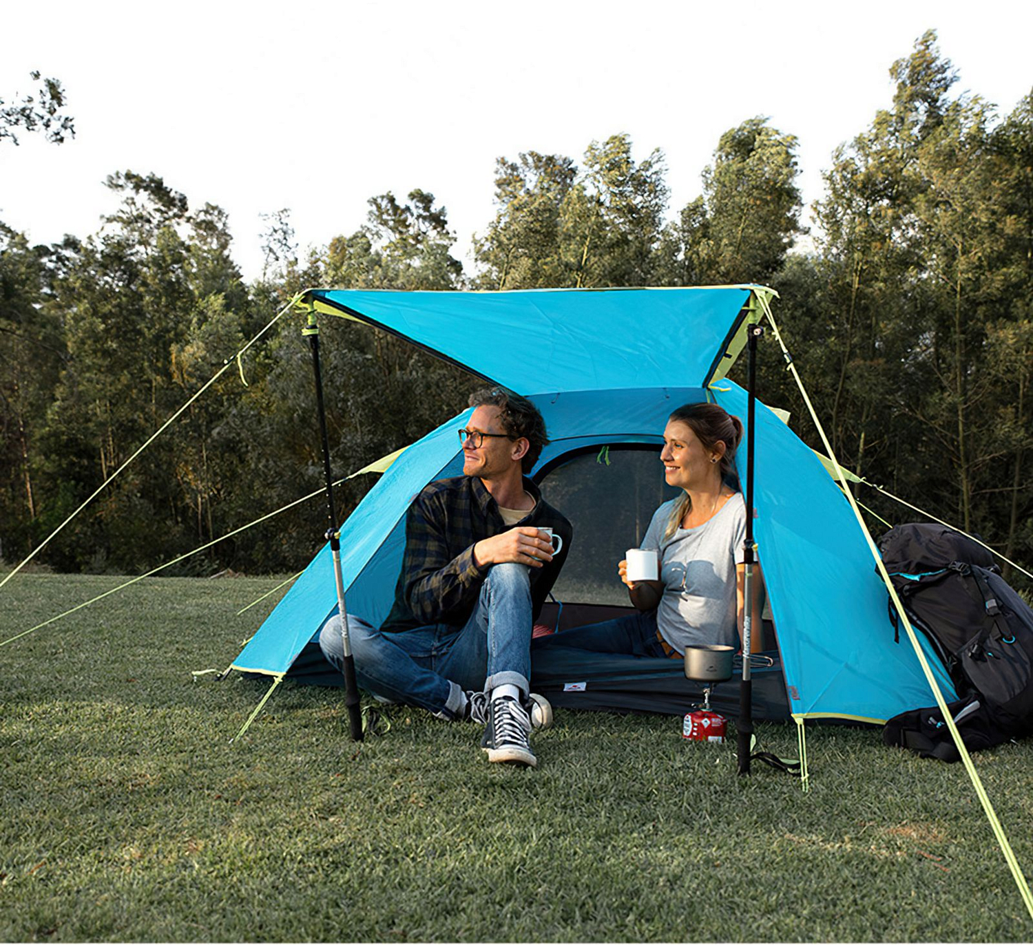 Палатка Naturehike P-Series Aluminum Pole Tent With New Material 210T65D Embossed Design 2 Man Sea Blue
