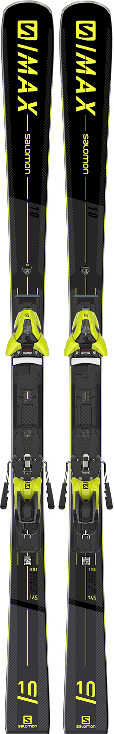 Горные лыжи с креплениями SALOMON 2020-21 E S/MAX 10 + Z12 GW Yellow/Black F80