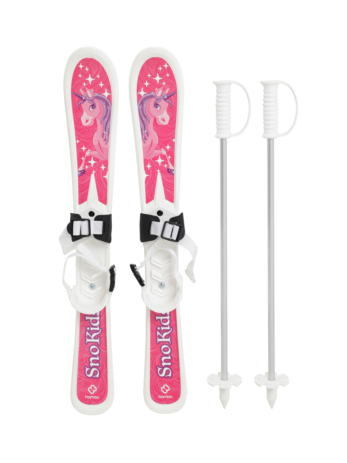 Детские лыжи Hamax Sno Kids Children's Skis With Poles Pink Pony Design