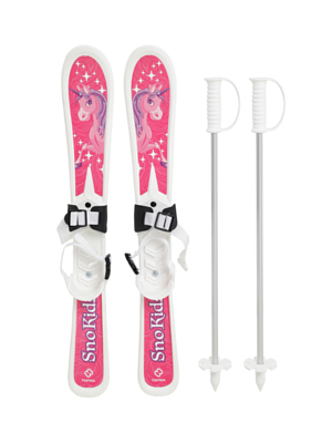 Детские лыжи Hamax Sno Kids Children's Skis With Poles Pink Pony Design