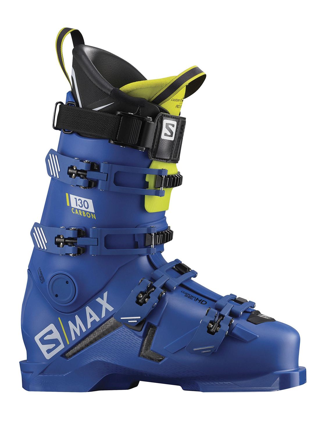 Горнолыжные ботинки SALOMON S/Max 130 Carbon Race Blue F04/Acid Green/Black