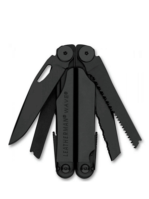 Мультиинструмент Leatherman Wave Plus Black, 18 функций, нейлоновый чехол Черный