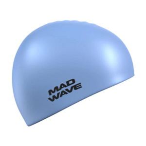 Шапочка для плавания MAD WAVE Pastel Silicone Solid Azure