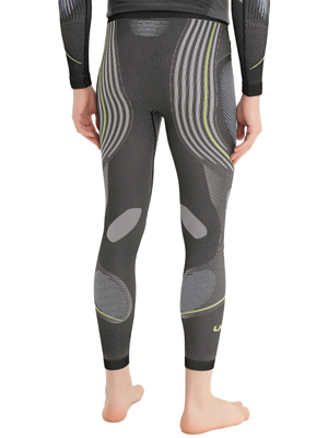Брюки UYN Evolutyon Underwear Pant Long Melange Anthracite melange/Blue/Yellow Shiny