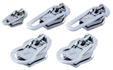 Бегунок для молнии (набор) ZlideOn Metal & Plastic Zipper XS, XL, Metal Zipper L, Plastic Zipper L, XL Silver