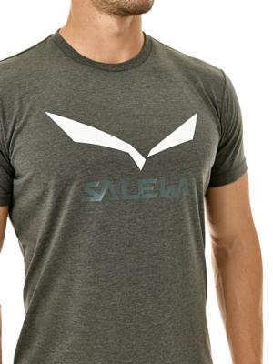 Футболка Salewa Solid Logo Dry Dark Olive Melange