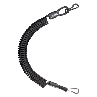 Страховочный шнур (тренчик) CORD с карабинами Black