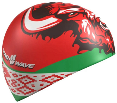 Шапочка для плавания MAD WAVE Belarus Red