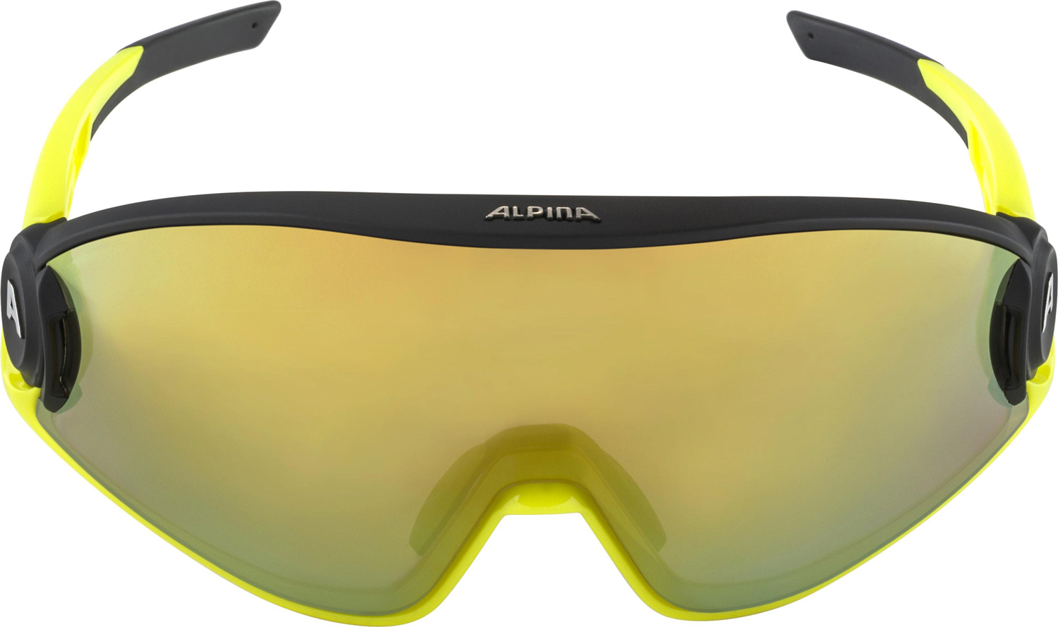 Очки солнцезащитные ALPINA 5W1Ng Q Black Neon Yellow Matt/Quattroflex yellow mirror Cat.3 hydrophobic